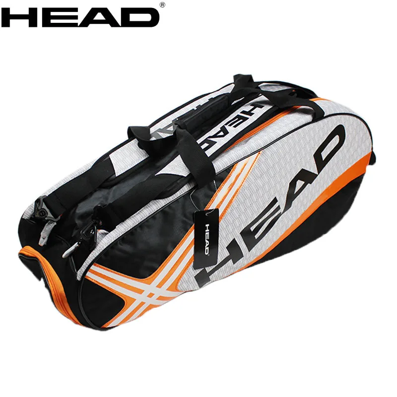 HEAD Tennis Rackets Bag Large Capacity 3-6 Pieces Tennis Backpack Badminton Gymbag Squash Racquet Bag With Separated Shoes Bag