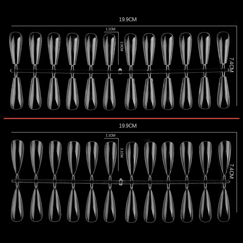 Picture 3: 240PCS Nail Display Tips, Clear Fake Acrylic Nail Tips for Practice Foldable Flat-Back Pointed False Nail Art Display,Y7676-6778