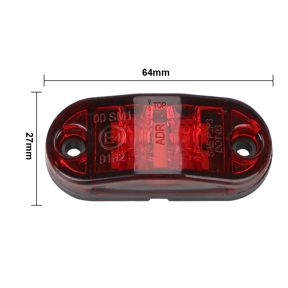 For Trailer Truck Caravan Side Clearance Marker Lamp Warning Lights LED Side Marker Lamp Red Yellow White 12V- 24V