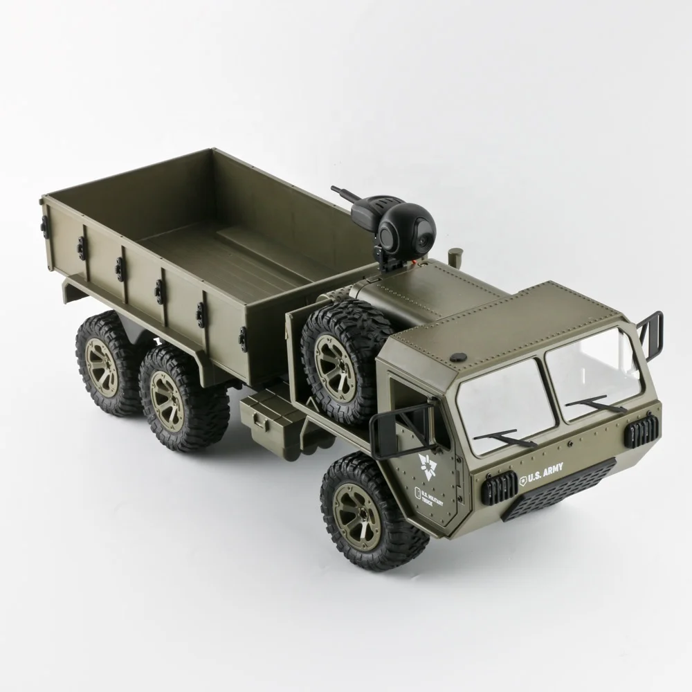 US Army Military Truck 1/16 2.4G 6WD HD Camera RC Car With LED light Crawler Buggy Climbing Remote Control Car Monster Truck toy