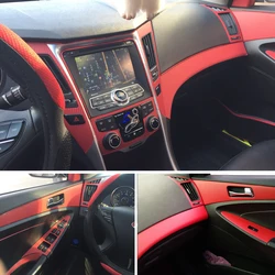 For Hyundai Sonata 8 2011-2013 Interior Central Control Panel Door Handle 5D Carbon Fiber Stickers Decals Car Styling Accessorie