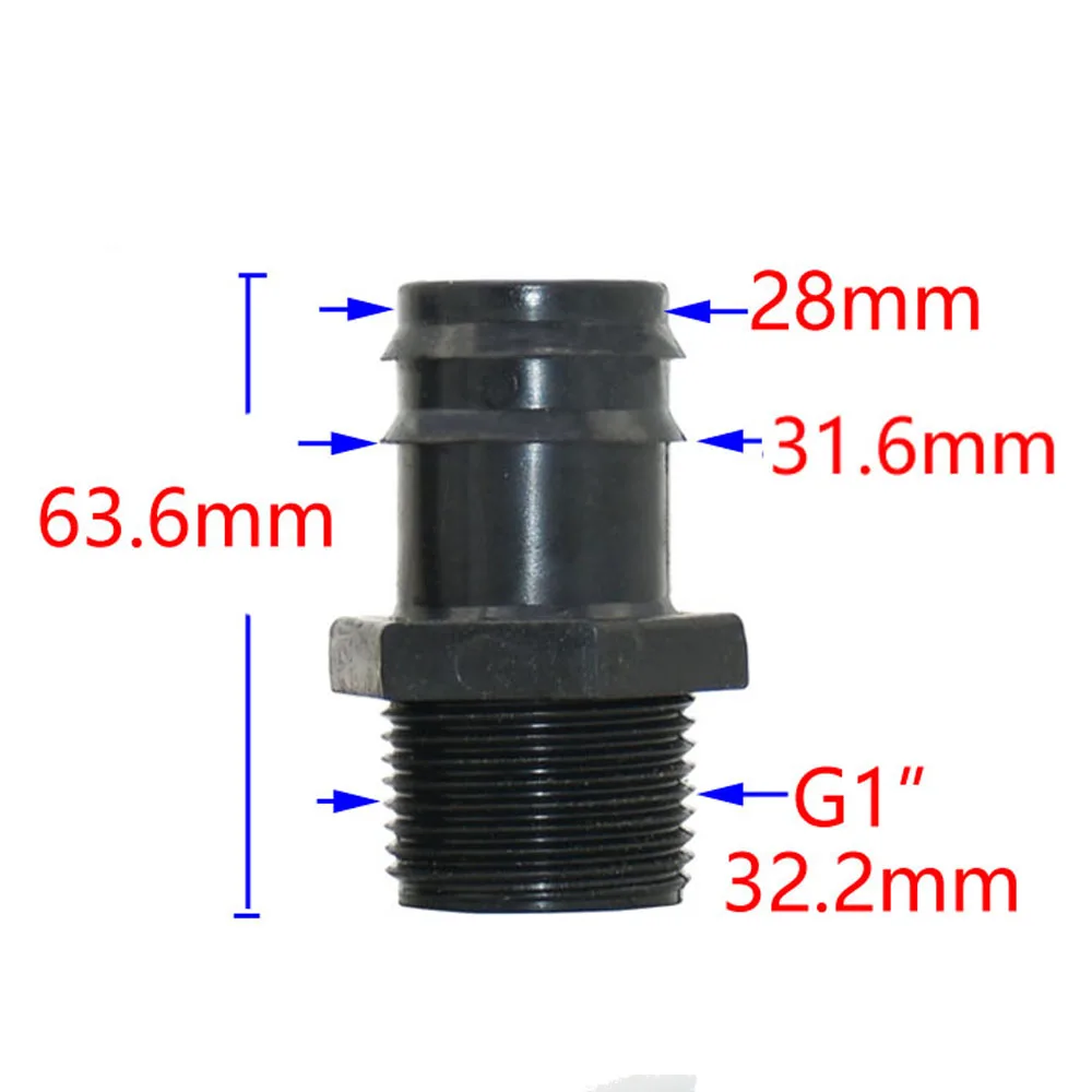 1 zoll Außengewinde Zu 25mm 1 Zoll Garten Schlauch Barb Stecker 25mm 32mm Kunststoff Schlauch Fitting 2 Pcs