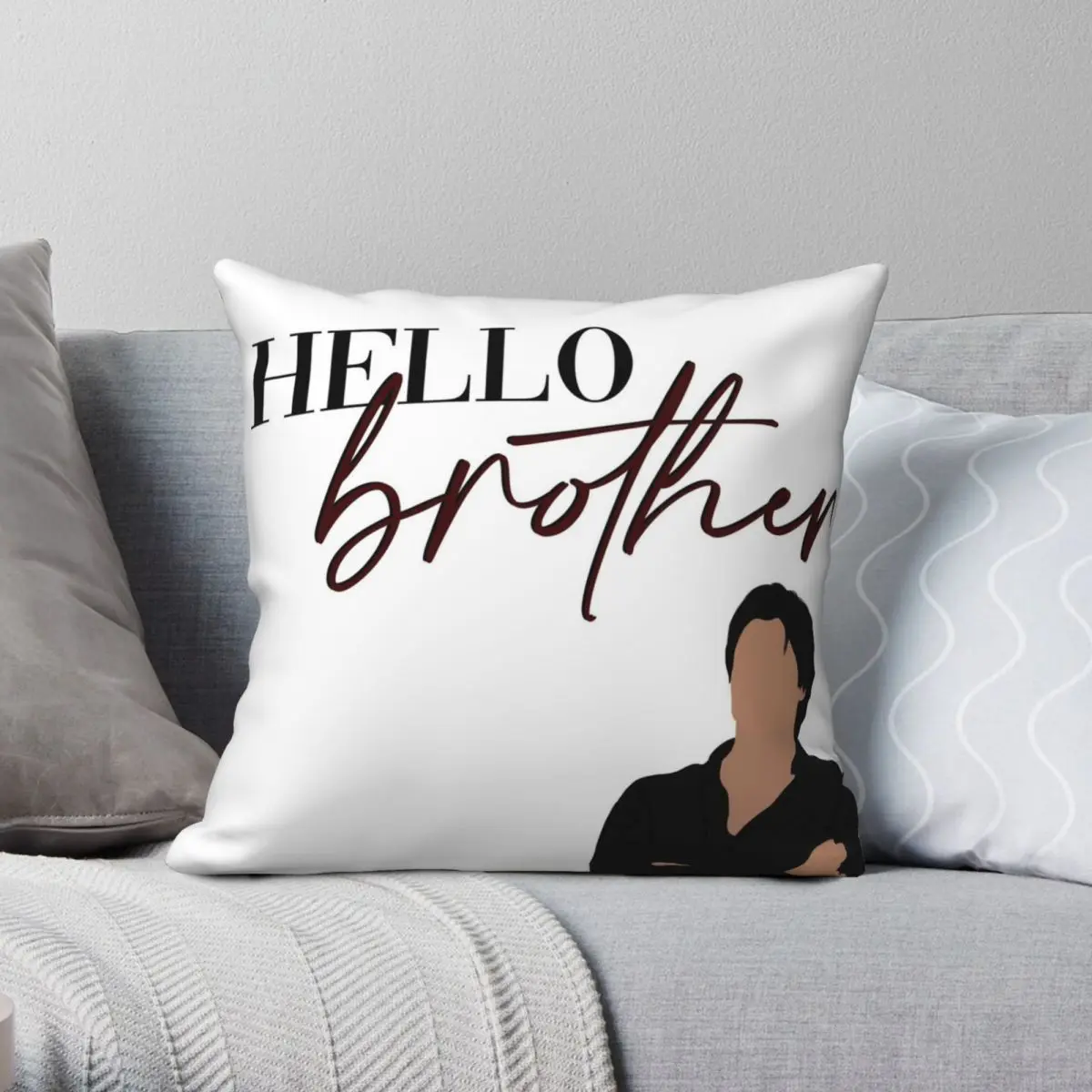 Brother Damon Salvatore Vampire Diaries Square Pillowcase Polyester Linen Velvet Zip Decor Throw Pillow Case Home Cushion