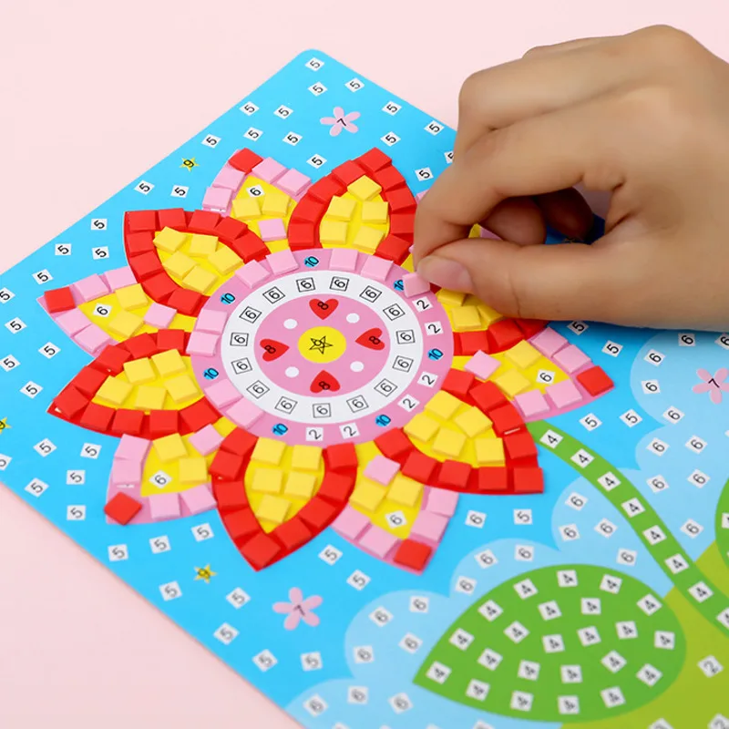 

Crafts Kids DIY Toys Cartoon Diamond Sticker Puzzle Kindergarten Material Crafts Kids Birthday Gift Girls Toys For Children