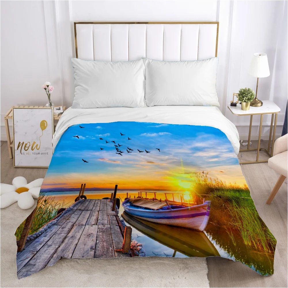 landscape Duvet cover Quilt/Blanket/Comfortable Case 140x200 240x220 240x260 Queen King Single Bedding for Home ash