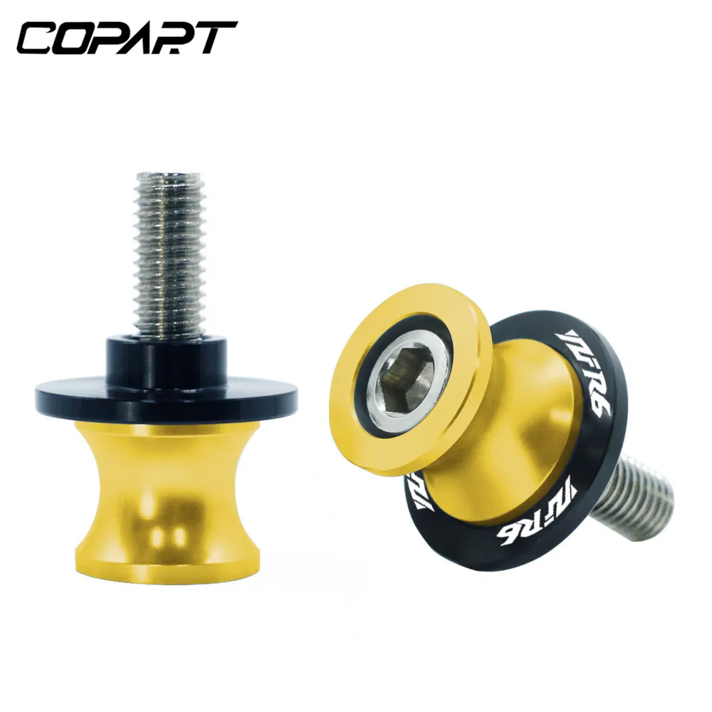 For YAMAHA YZF R6 YZF-R6 YZFR6 All Years 2PCS 6/8/10MM Motorcycle Swing Arm Sliders Spools CNC Swing Arm Stand Screw Paddock