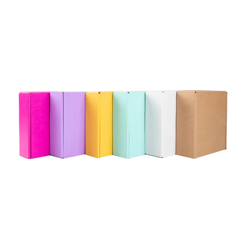 10Pcs Color Paper Gift Box 3-Layers Corrugated Paper Box Green/White Kraft Packaging Boxes Makeup/Clothes Present Courier Box