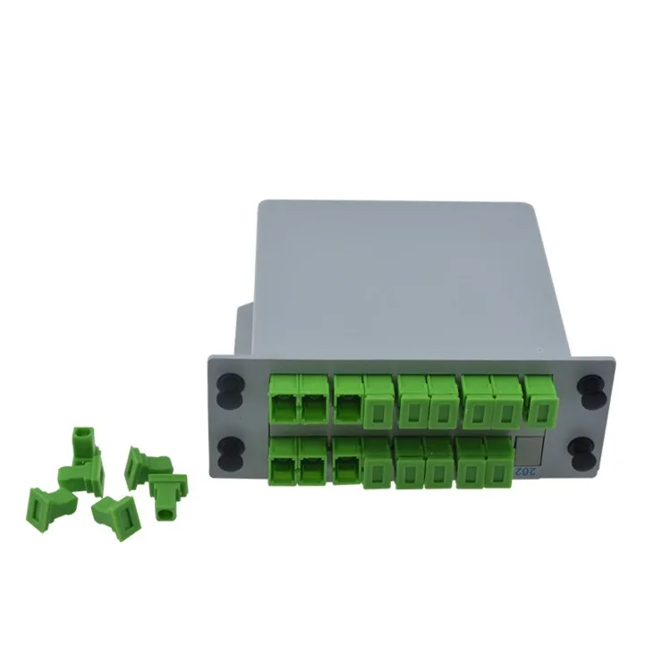 SC APC fiber optical splitter box 1x16, FTTH insert sheet optical coupler SC singlemode simplex plc