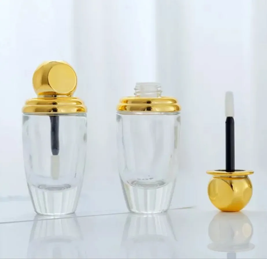 8ml  fat short transparent lip gloss/color cream tube lip balm tube lip stick gel serum booster gold top make up cosmetic