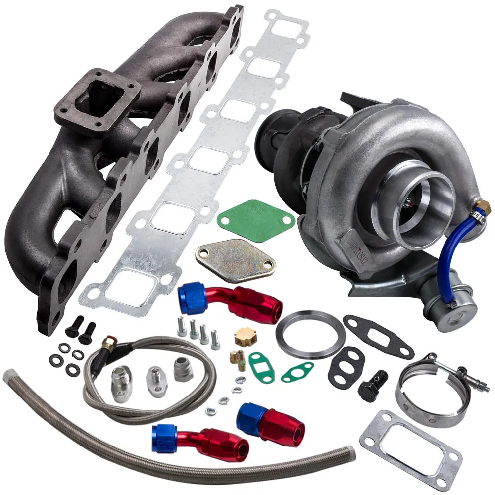 Manifold w/ Turbocharger KITS FOR Nissan Safari TD42 GQ GU Y60 Y61 T3  TURBO Oil Cooled Turbine