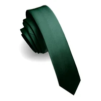 KAMBERFT Fashion Casual 4cm Slim Silk Tie Solid Color Black Red Ties Handmade Men Woven Skinny Necktie For Wedding Party 5