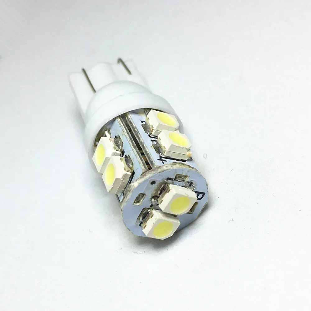 100pcs Car W5W T10 Led Light 168 194 1210 10  SMD LED Trunk lamp Motorcycle The width Light White blue Side Wedge Lamp Bulb 12V