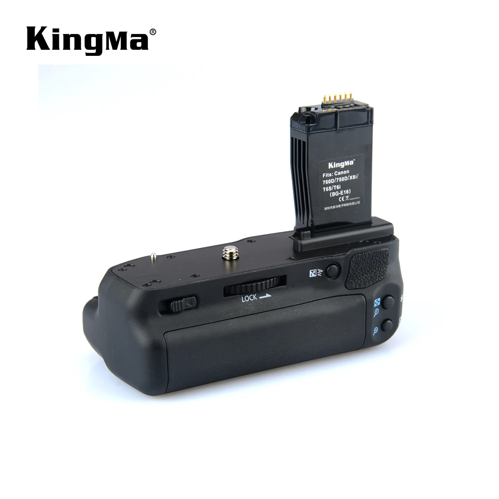 KingMa BG-E18 Battery Pack Grip Vertical Holder Battery Grip For Canon 750d 760d Kiss X8i  Rebel T6s/T6i Cameras