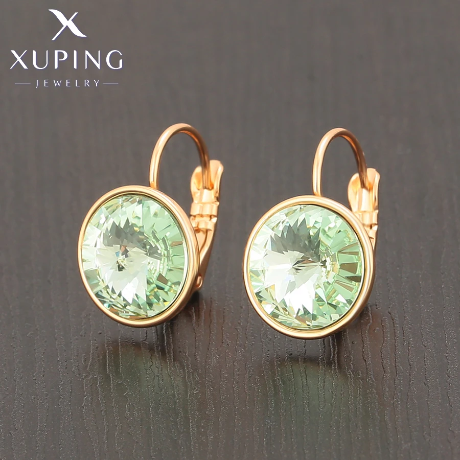 Xuping Jewelry Серьги Elegant 12mm Round Stone Women Girls Hook Crystal Earring Exquisite Gift Party A00622051