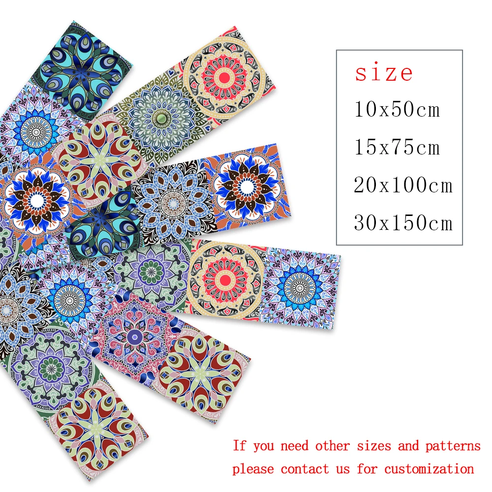 10/15/20/30cm Mandala Style Strip Tile Sticker Furniture Kitchen Home Decor Surface Gloss Film Wallpaper Peel & Stick Wall Decal