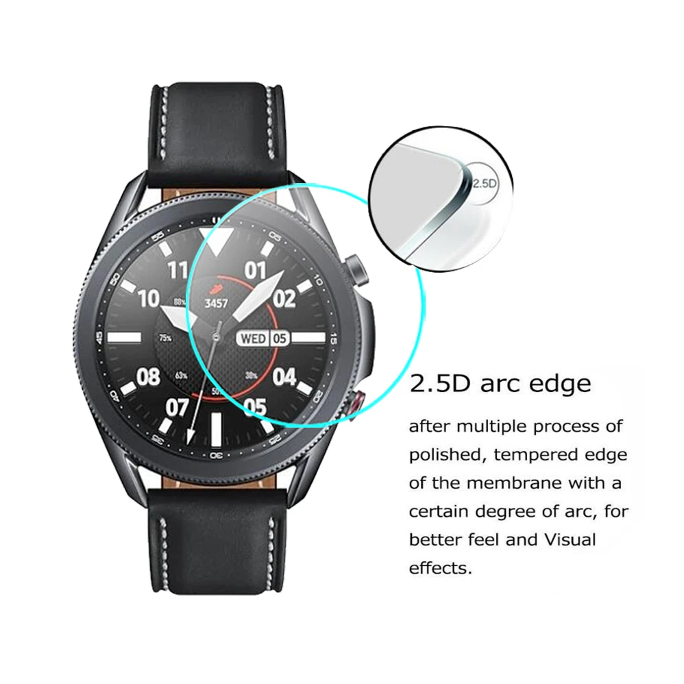 Película 9H para Samsung Galaxy Watch3 45mm vidrio templado Premium para Galaxy Watch 3 45mm Protector de pantalla antiarañazos cubierta