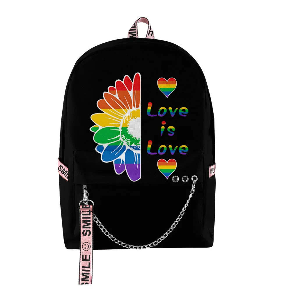 2020 nova casual lgbt mochila mochila dos homens/mulheres ombro saco de viagem impressão hip hop adolescentes meninas saco