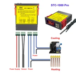 Digital Temperature Controller Thermostat Thermoregulator Incubator Relay LED 10A Heating Cooling STC-1000 Pro STC1000 110V 220V