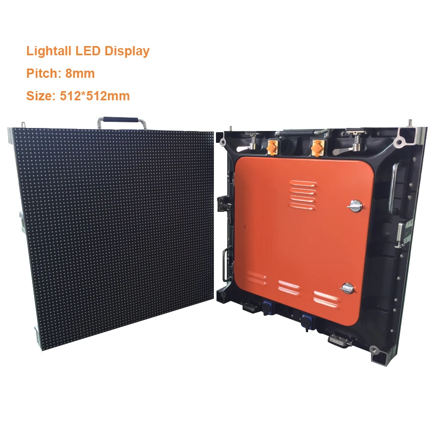 P8 SMD3535 IP65 Waterproof 512*512mm panel RGB 64*64 pixel hub75 full color 15625dot/sqm outdoor advertising led display screen