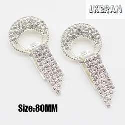LKERAN 1Pcs Mink leather Rhinestone Buckles For Clothing Decoration Women's Fur Coat Collar Buttons Crystal Sewing Accessories
