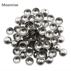 4 5 6 8 10mm Round Smooth Stainless Steel Beads Caps For Jewelry Making 50Pcs/Lot