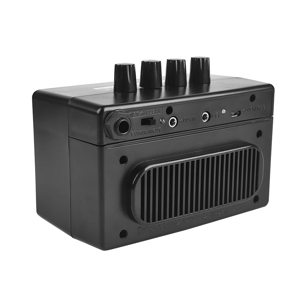 Guitar AMP 3W Mini Electric Amplifier Speaker for Acoustic Electric Guitar with Volume Distortion Tremolo Sound Mixer Effector