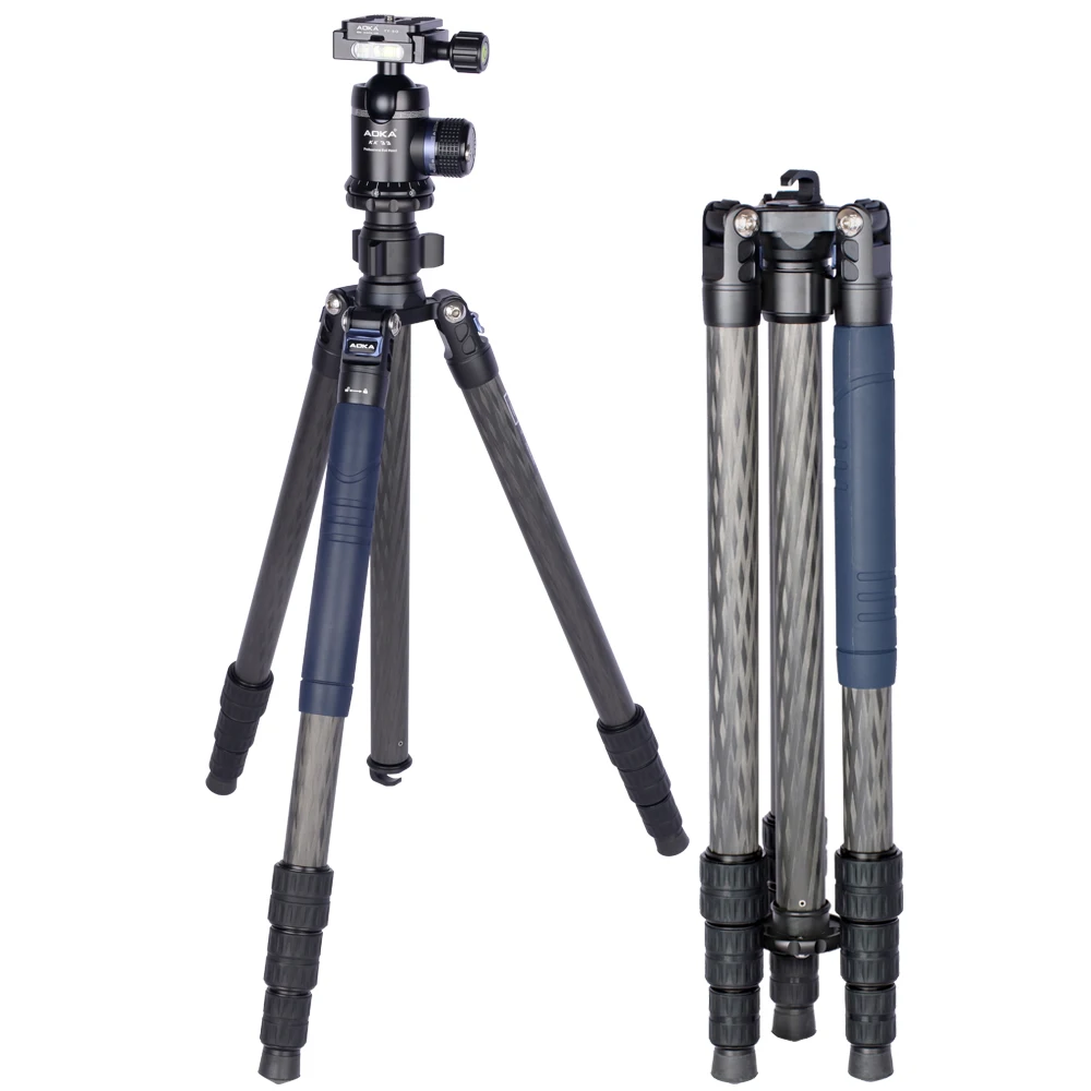 AOKA  AK254C loading 13kg height 1460mm professional travel video digital camera carbon fiber tripod stand with KK33 ball head