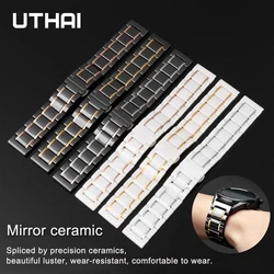 Ceramic watch strap Stainless steel between ceramics 20mm 22mm  Watch strap watchband for Samsung S3 46/Huawei GT UTHAI C09