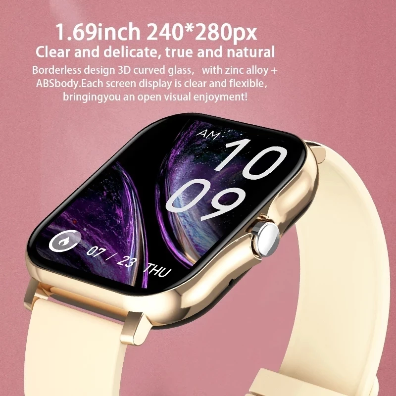 2024 Smart Watch Android Phone 1.69'' Inch Color Screen Bluetooth Call Blood Oxygen/Pressure Monitoring Smart Watch Women Men