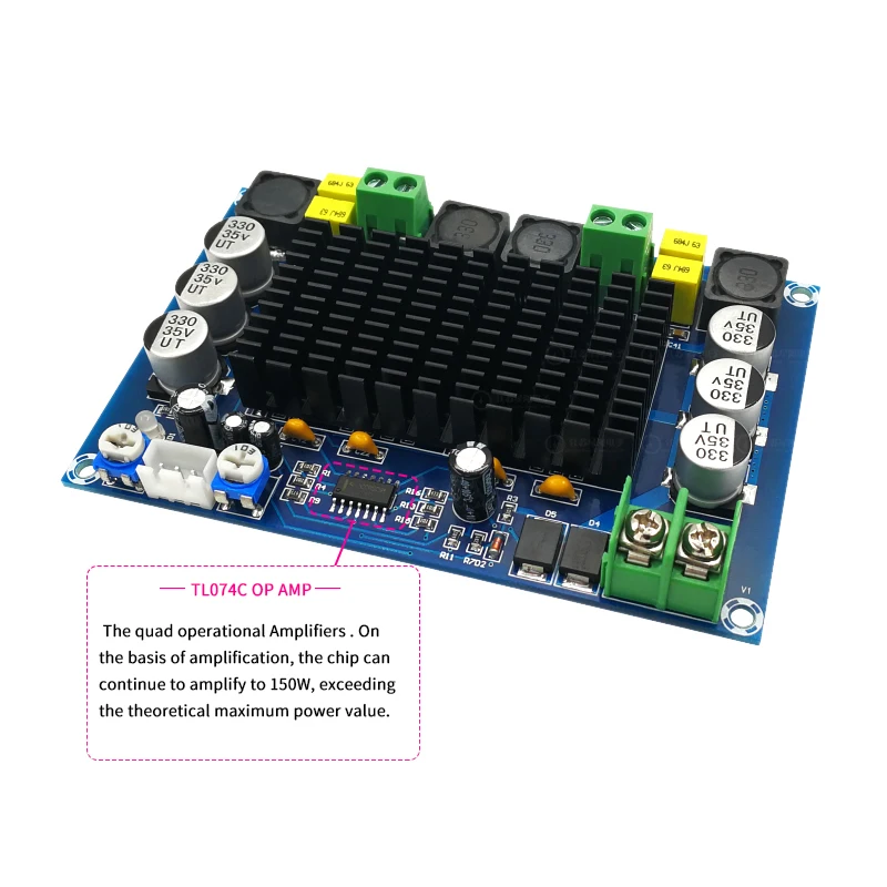 Unisian TPA3116D2 Khuếch Đại Âm Thanh TPA3116 2X150W 2.0 Kênh Khuếch Đại Công Suất Cao Bảng TL074C OP Amp Tiền Khuếch Đại HiFi AMP