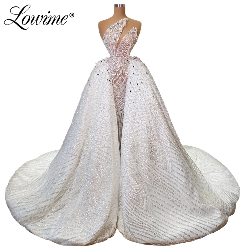 Lowime Sparkly Glitter Lange Luxus Abendkleider 2022 Couture Promi Kleid Plus Größe Mit Abnehmbaren Rock Party Kleider Prom