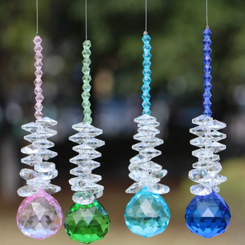 1PCS Rainbow Crystal Suncatcher Prism Pendant Hanging Rainbow Maker Sun Catcher Pendants Wedding Decor