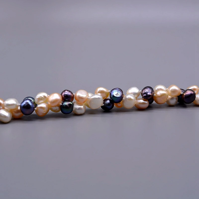 Vintage Twist Necklace Natural Freshwater Pearl Long Necklace Multicolor Baroque Pearl Necklace Women\'s Engagement Necklace