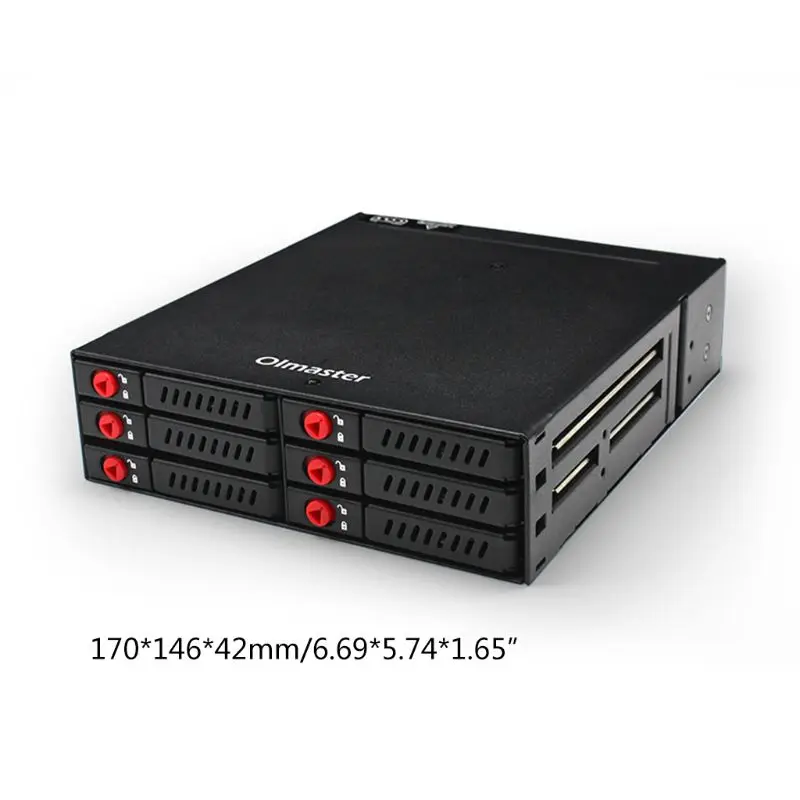 MR-6601 6 Bay Hard Disk Enclosure Rack Data Storage for 2.5Inch SSD HDD Home Backup Computer Case Cover