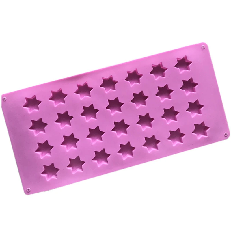 New 28 Cavities dia. 3.2cm Mogen David Star Shape Silicone Candy Chocolate Fondant Pop Baking Mold DIY Bakeware K437