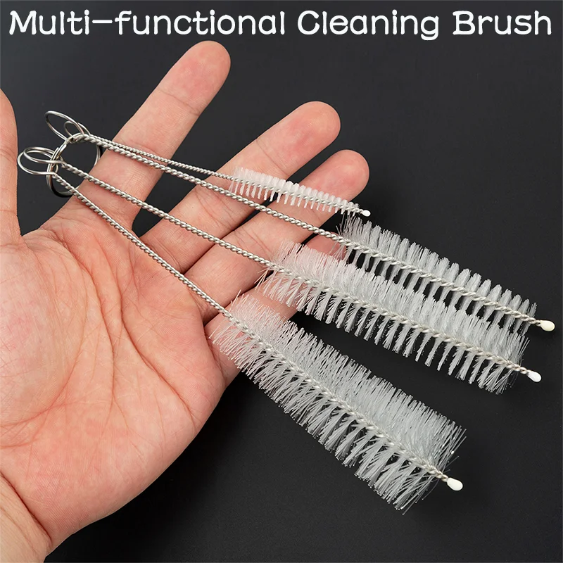 Stainless Steel Cleaning Brushes Tea Pots Bottle, Liquor Cleaning Tool Multi-functiona White Nylon, Test Tube Spray Brush 4Pcs