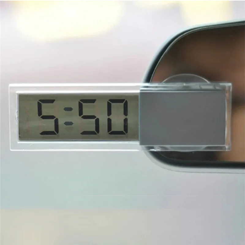 

Sucker Car Clock Mini Digital Car Electronic Clock Automobile Clock High Quality Durable Transparent LCD Display Digital Clock