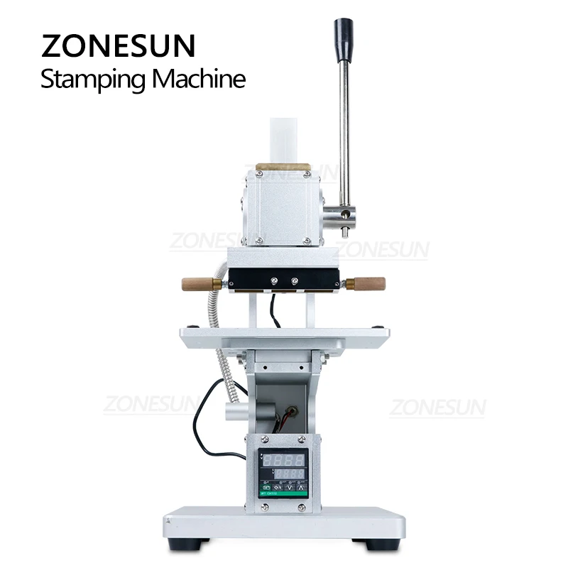 ZONESUN Custom Letter Hot Stamping Machine With Infrared Locator For Paper Leather Plastic Wood Heat Embossing Machine