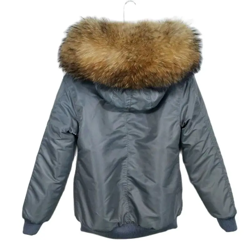 Winter Women Coat Grey Artificial Fur Jacket Short Style Fashion Classic Over Coat