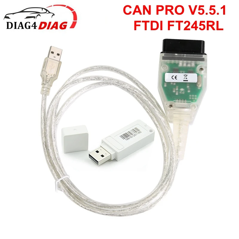 For VAG CAN PRO V5.5.1 Support CAN BUS+UDS+K-Line VCP OBD2 Scanner with FT0DI FT245RL Chip Dongle Car Diagnostic Interface