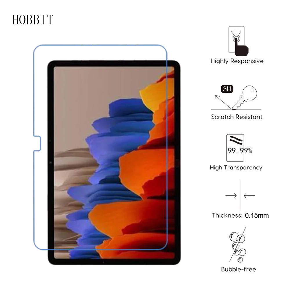 Kaca Pelindung untuk Samsung Galaxy Tab S7 T870/T875 Sangat Jelas Tablet Tempered Glass Anti-StainTablet Layar pelindung Film