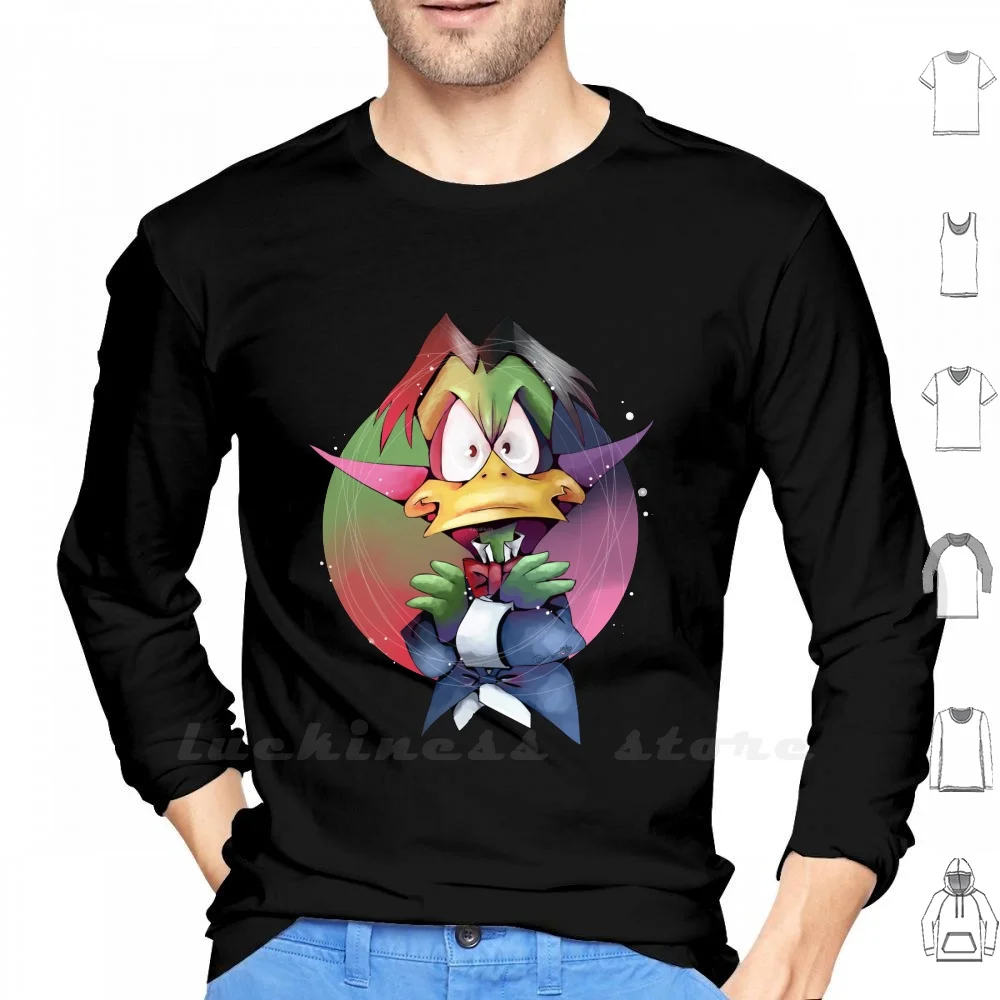 Count Duckula Long Sleeve Duckula Dacula Duck Cartoon Horror Indie Old Color Vampire Macabre Dark Gothic Funny Stupid