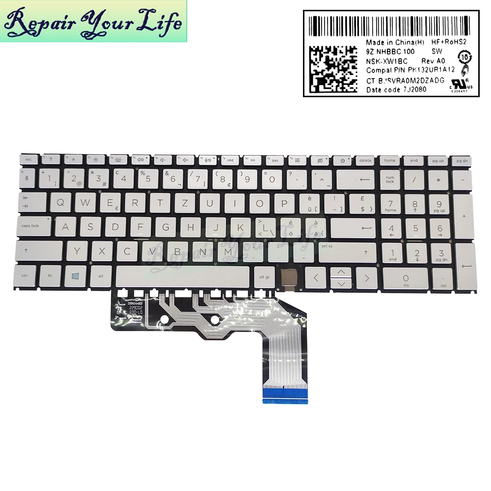 Imagem -02 - Inglês Japão sw Ele Teclado Backlight Teclados para hp Envy X360 15-ed 15m-ed 15-ag Envy 15 ee Tpn-w140 C149 Nsk-xw1bc