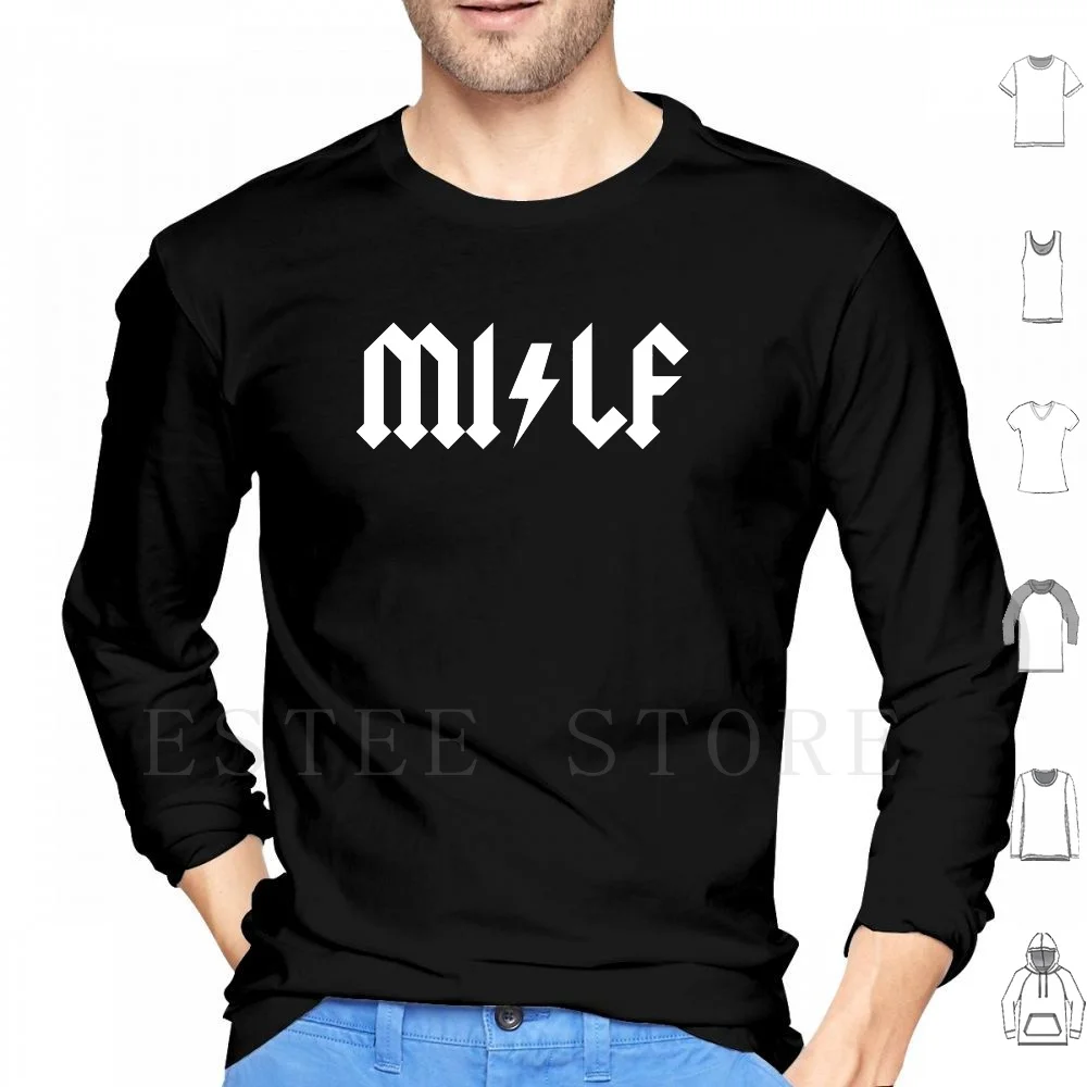 Milf-Rock And Roll Hoodie Long Sleeve Milf Mother Id Like Roll Chick Kiss Me Might Irish St Saint Day Patty Ireland Pride