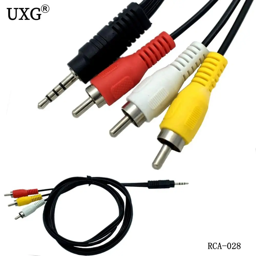 1.5M 3.5mm Jack Plug Male to 3 RCA Adapter High Quality 3.5 to RCA Male Audio Video AV Cable Wire Cord 150cm 5ft