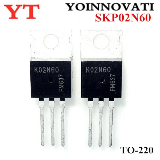 

10PCS SKP02N60 K02N60 600V 6A 30W TO220-3 IC Best quality