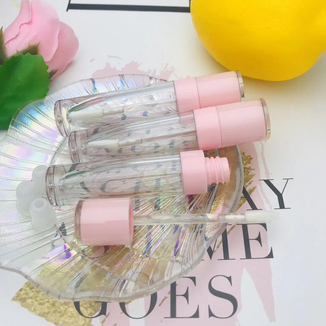 Großhandel 5ml Leere Lipgloss-Tuben mit Baby-Pink-Kappe AS Lipglaze-Behälter Verpackungsflasche Lippenstift Make-up – Detail 7