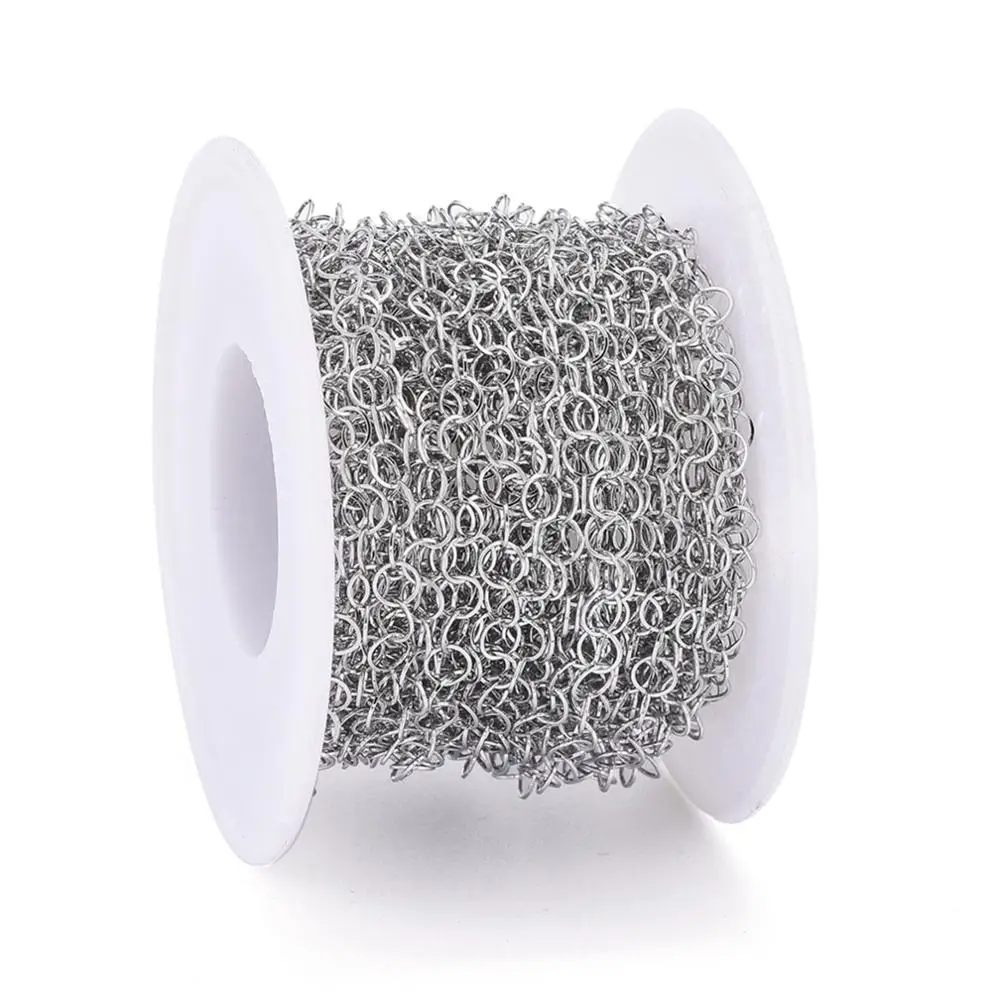 10m 304 Stainless Steel Rolo Chains Belcher Chains Links For DIY Bracelet Necklace Jewelry Making Accessories 2.6mm 3.6mm 4mm