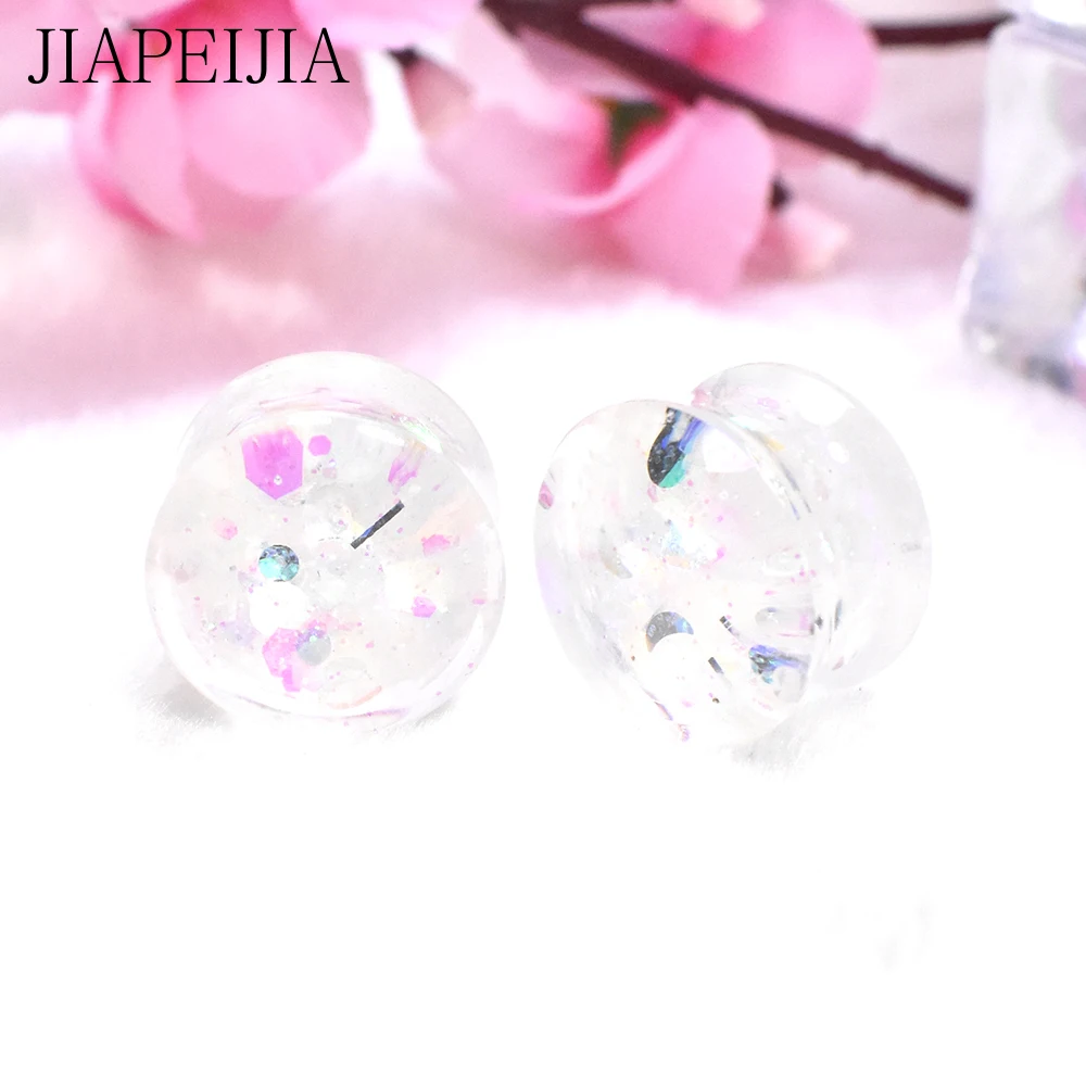 Twinkle Acrylic Ear Gauges Plugs Stretching Tunnels Double Flared Expander Ear Piercing Jewelry 6-30mm