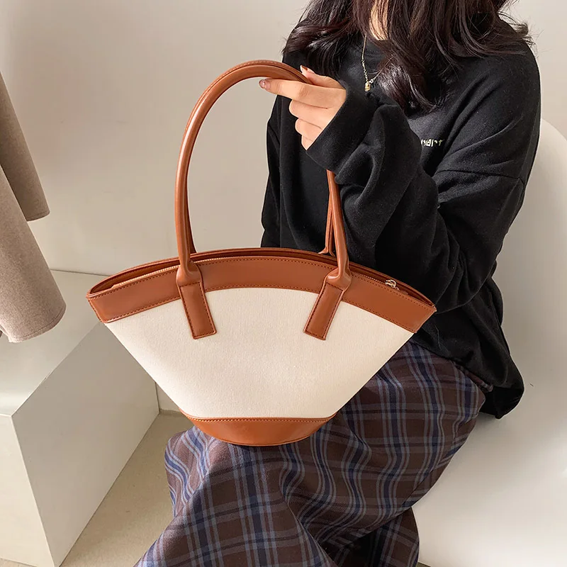 Fashion Canvas Solid Color Women Handbags Large Capacity Female Shoulder Bags Casual Linen Crossbody bags for women Big Tote New